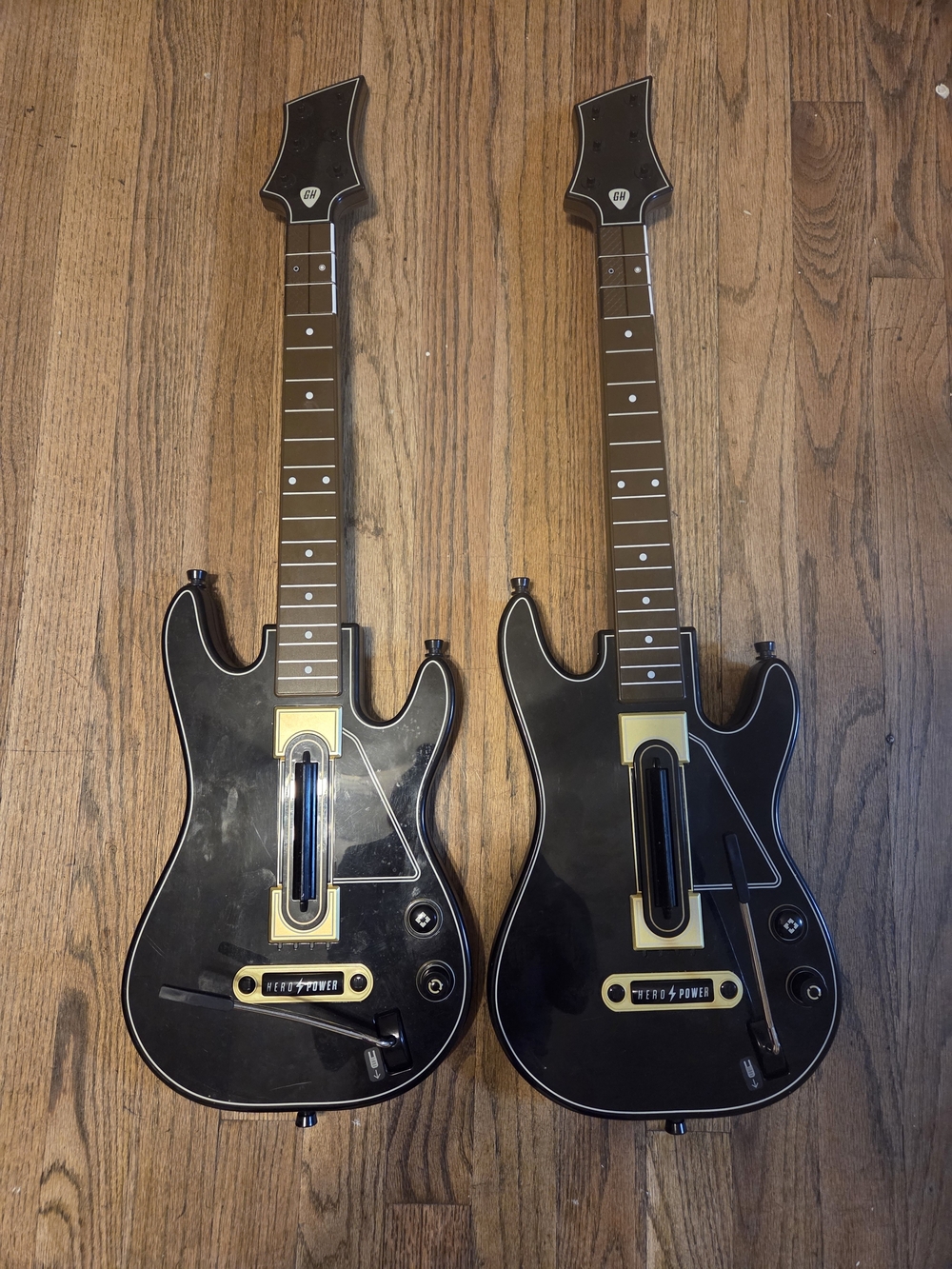 Pair of Black Guitar Controllers For Playstation 3